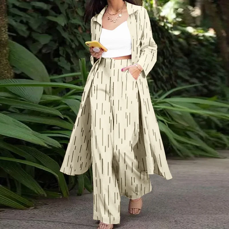 ZANZEA Fashion Long Sleeve Shirt 2PCS Women Suits Autumn Matching Sets Solid Loose Pant Sets Casual Wide Leg Trousers Oversized
