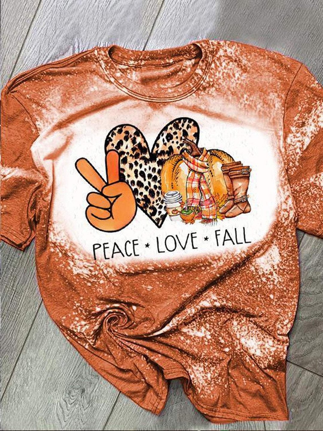 Peace & Love & fall Short Sleeve Tees