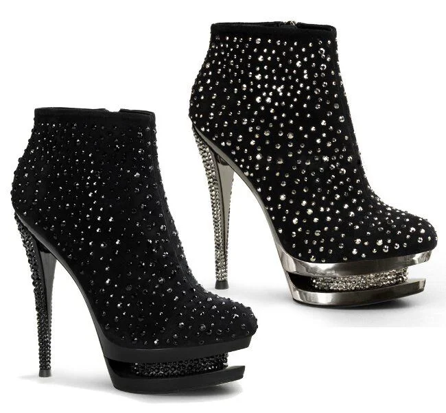 Custom Rhinestone Ankle Boots Vdcoo