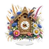 (US Only)Acrylic Special Shape Flower Bird Diamond Painting Clock Ornaments Kit