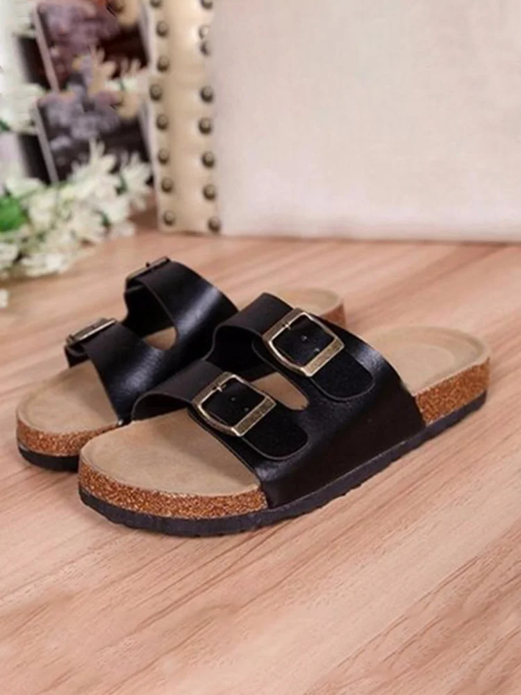 Double Breasted Flat Loose Casual Sandals