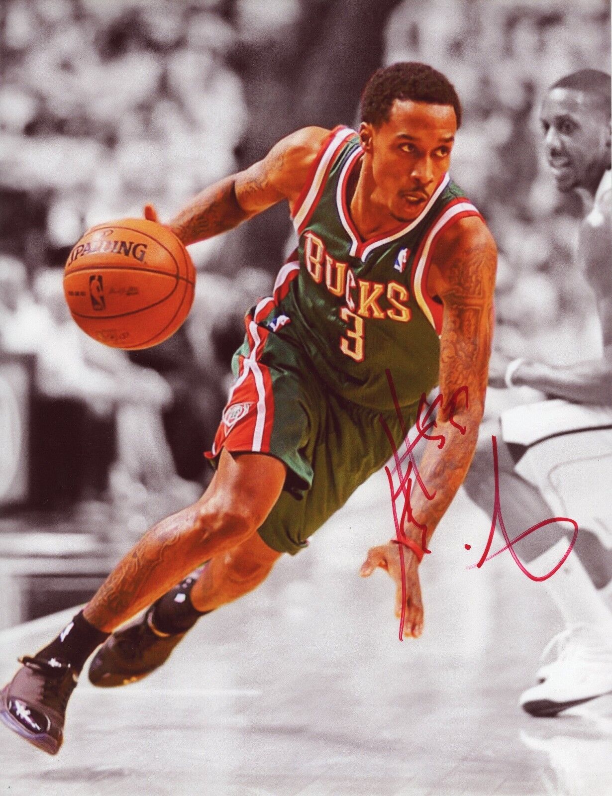 BRANDON JENNINGS Authentic Hand-Signed Milwaukee Bucks