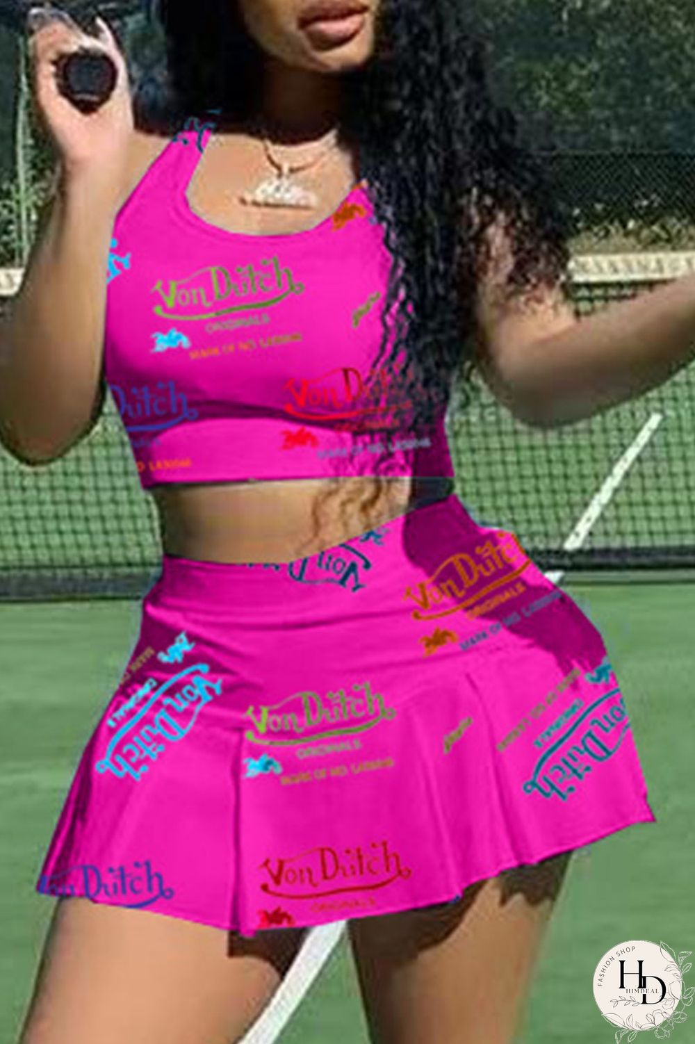 White Casual Letter Print Patchwork U Neck Sleeveless Two Pieces