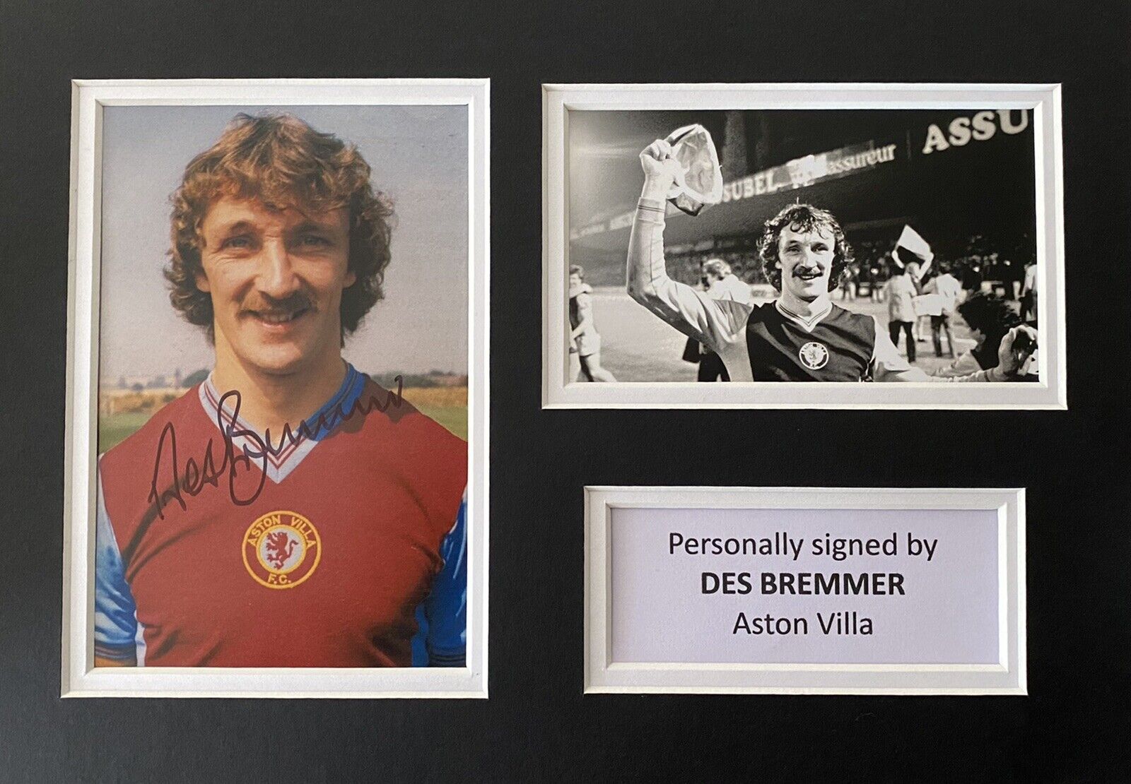 Des Bremmer Genuine Signed Aston Villa Photo Poster painting In A4 Mount Display