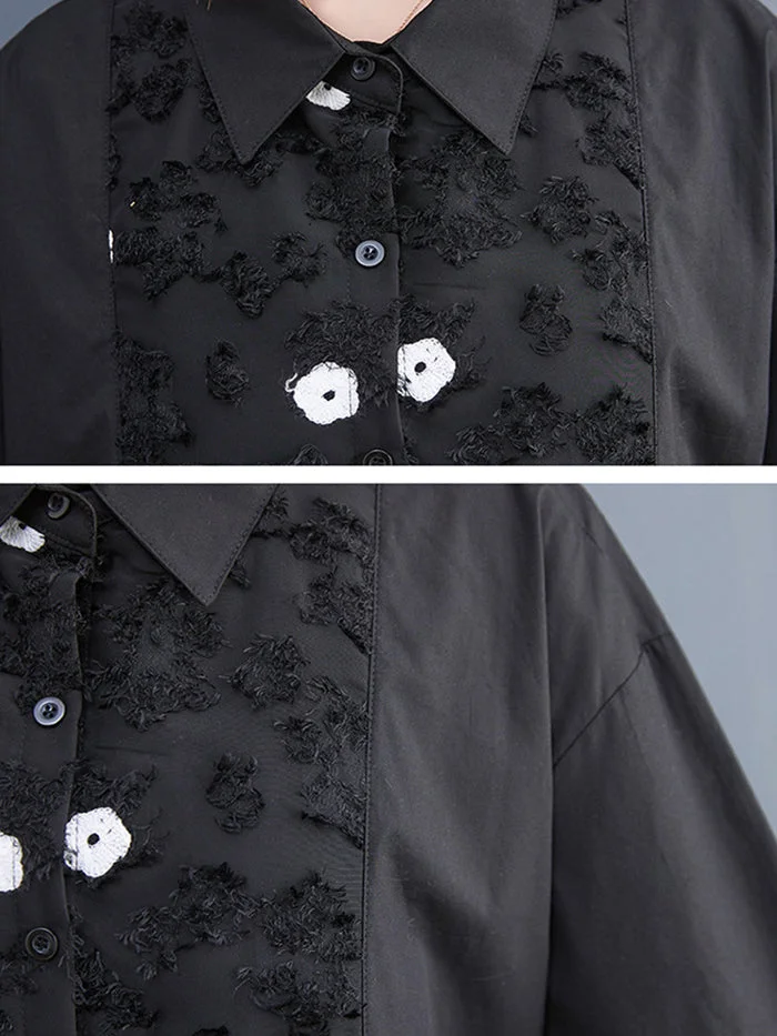 Fashion Long Sleeve Panelled Shirt Dress