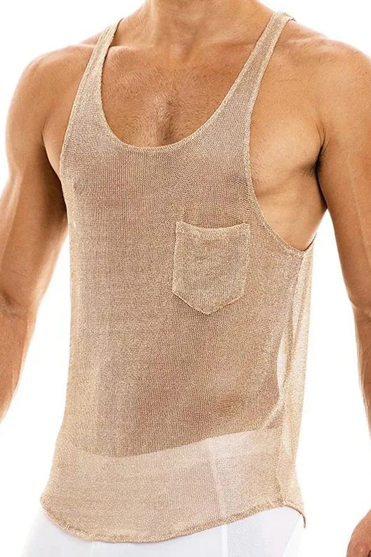 adviicd Tank Tops Men Fashion Men's Mesh See Through Sleeveless Tank Top  Sheer Round Neck Tops Male Sleeveless Tops 