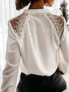 Lacy Crochet Loose Long Sleeves Blouses