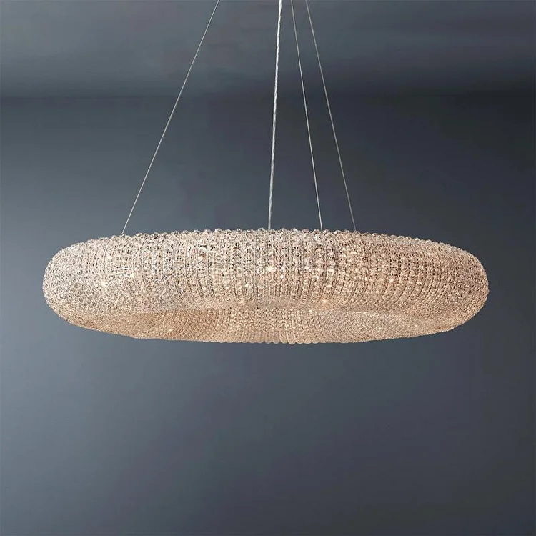Round Halonut Chandelier With ClearCrystal 72",Halo Chandelier Vjlight