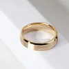 14K Yellow Gold Classic Flat Matte Brushed Men's Wedding Band