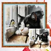 (US Only)Full Embroidery Eco-cotton Thread 11CT Counted Cat Cross Stitch Kit 40x40cm