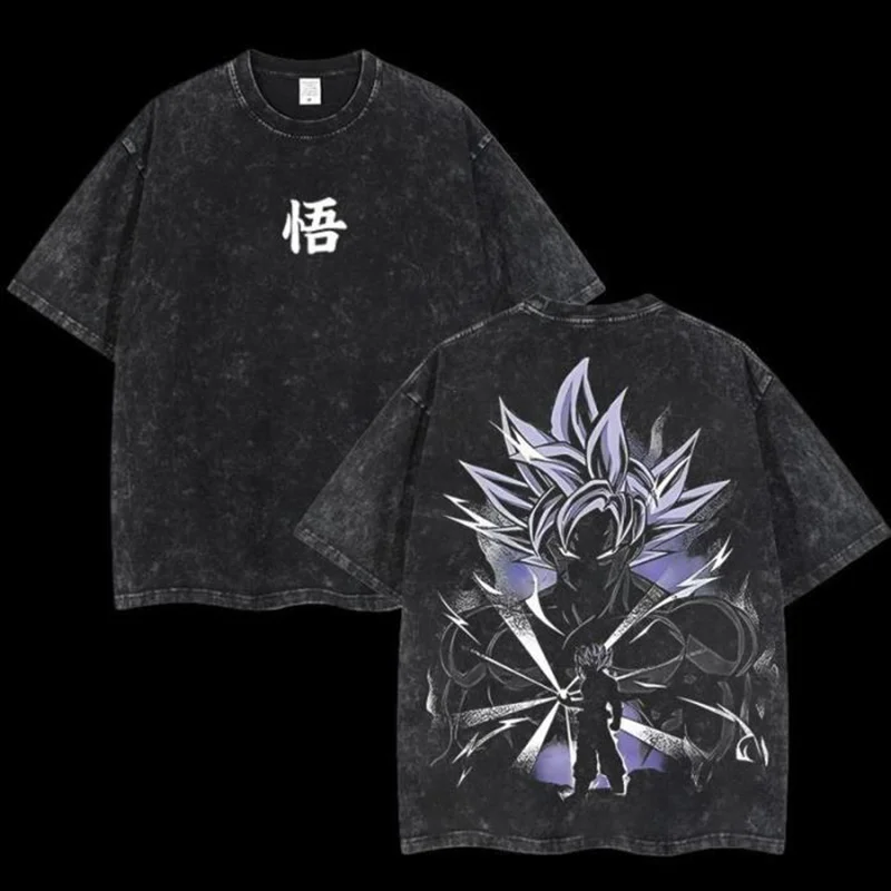 Retro Son Goku Dragon Ball Anime Oversize Washed T-Shirt