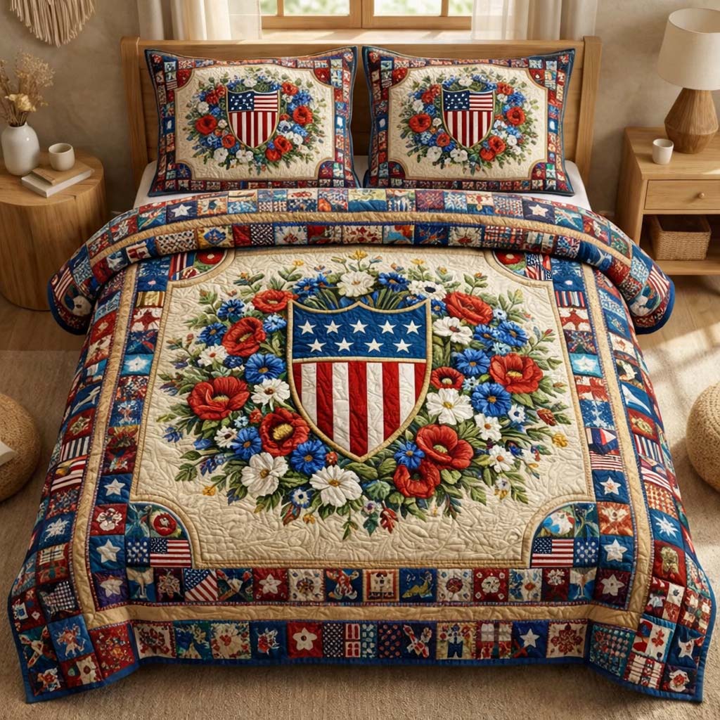 Freedom Valor 3-Piece Quilted Bedding Set GFTOTG3505