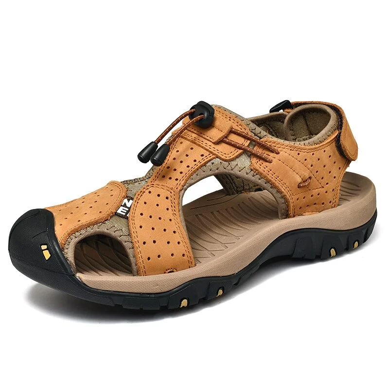 Nine o'clock Hot-sale Men's Sandals Casual Genuine Leather Fashion Male Flats Shoes Outdoor Breathable Quality Beach Sandalias
