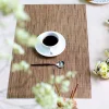Non-slip Mats Dining Table Mat  Hand-weaved Rectangle  Coffee Cup Pad Heat Insulation Kitchen Accessories Table Placemat