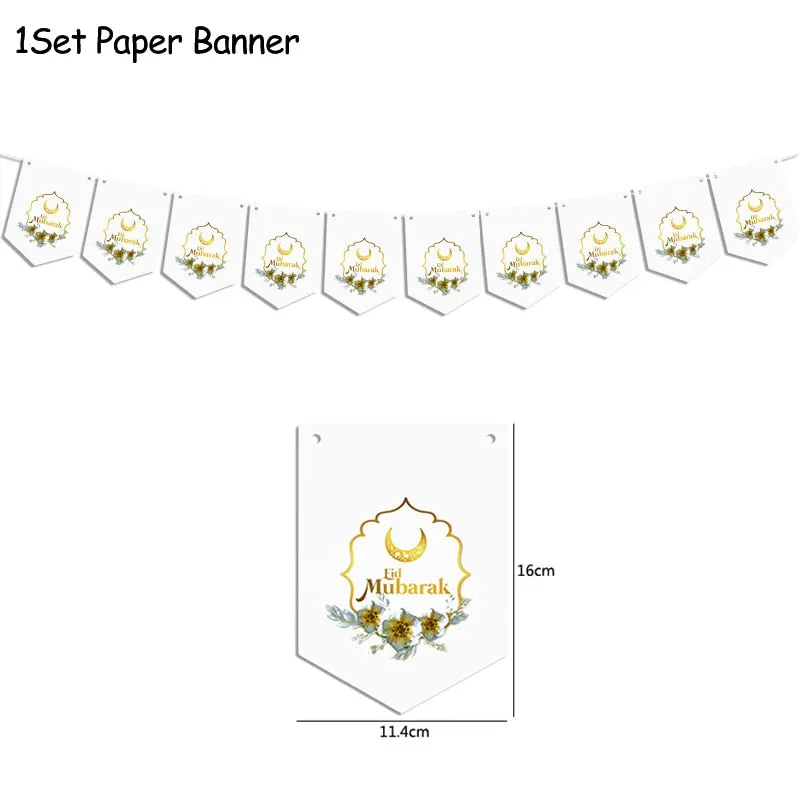 Eid Mubarak Balloons Eid Decoration Sticker Banner Helium Balloon Ramadan Mubarak Muslim Islamic Festival Party DIY Decorations