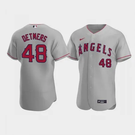 Men's Los Angeles Angels #48 Reid Detmers Grey Flex Base Stitched Jersey
