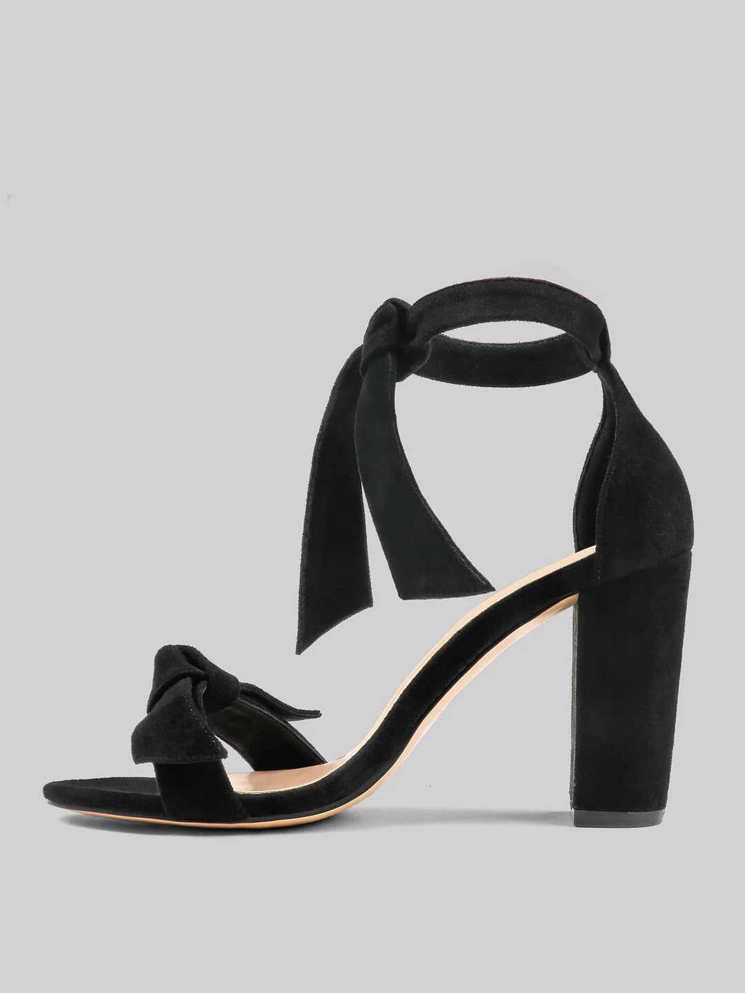 90mm Women's Ankle Strap Pumps Block Heel Dress Party Suede Sandals Summer Shoes