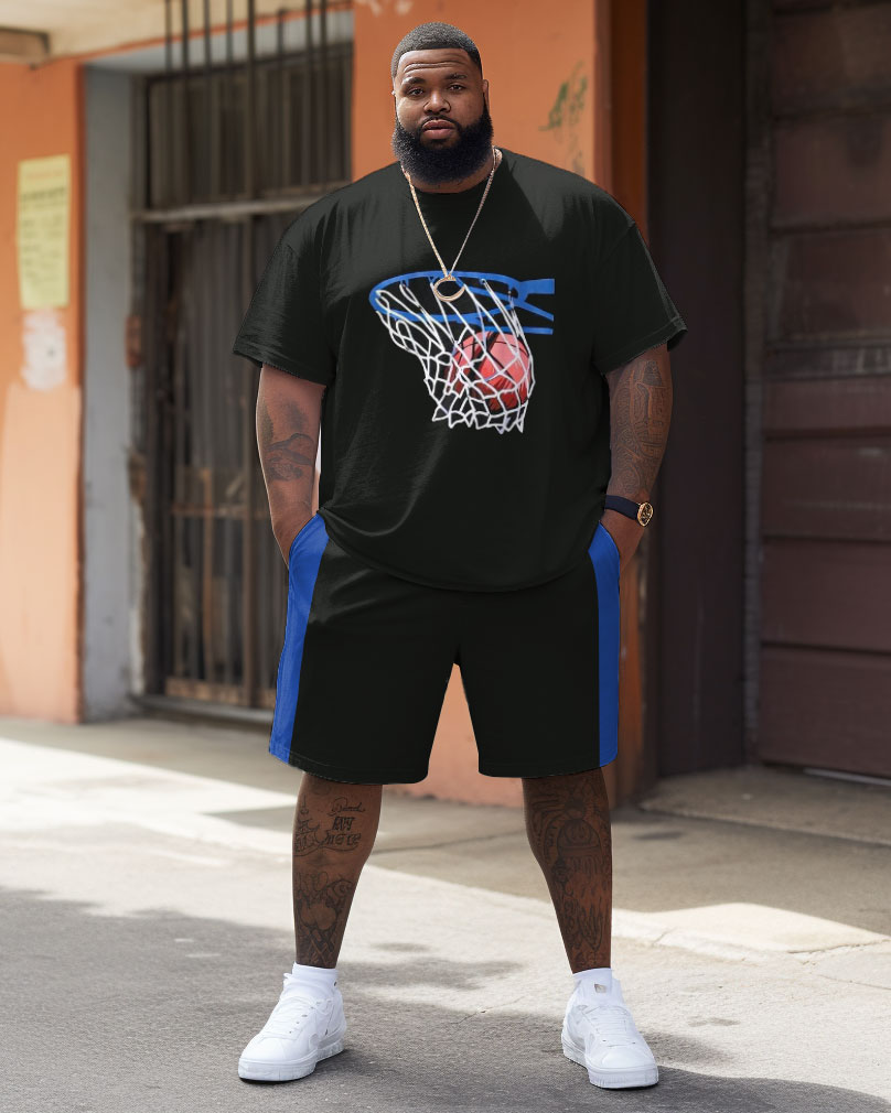 Street Vitality Basketball Shooting Print Large Men's Suit