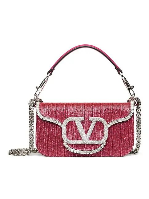 Valentino Garavani Loc&ograve; Embroidered Small Shoulder Bag