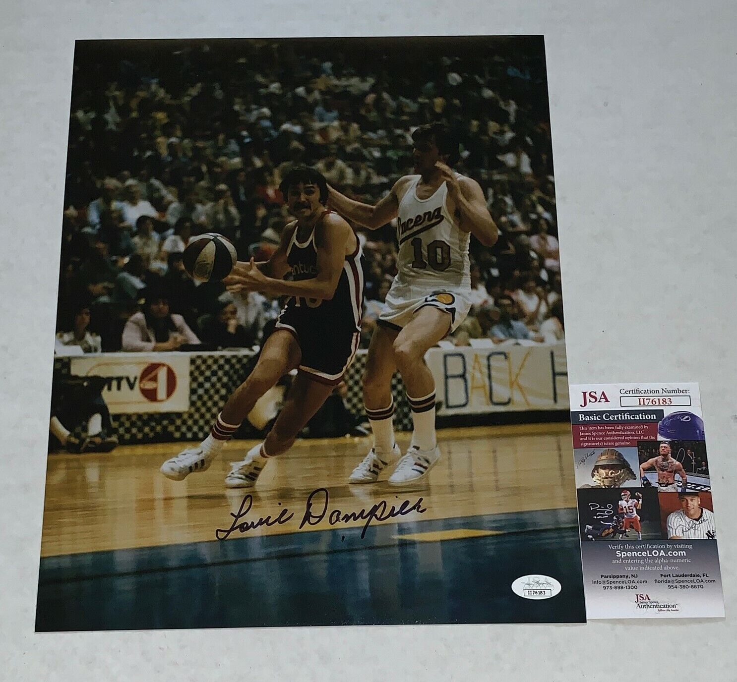 Louie Dampier signed Kentucky Colonels 11x14 Photo Poster painting autographed HOF JSA