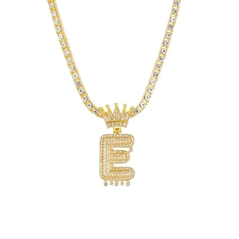 Hip-hop Letter Alloy Inlay Rhinestones Men’s Charms Necklace
