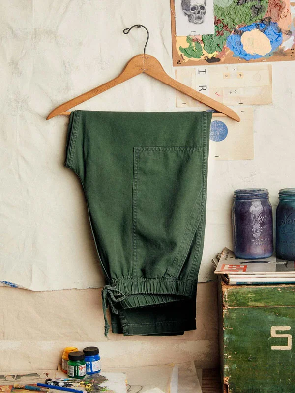 Vintage Solid Color Simple Elastic Waist Women's Pants