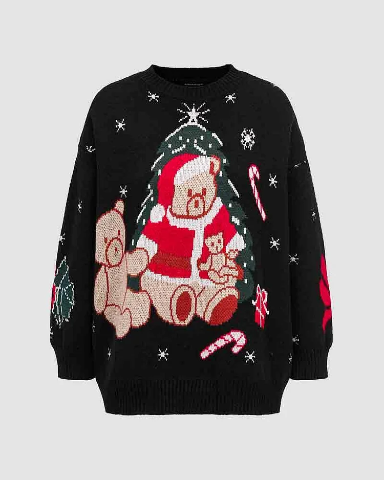 Father Teddymas Graphic Sweater