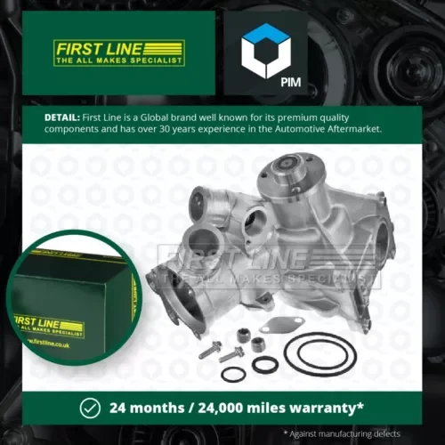 Water Pump fits MERCEDES S280 W140 2.8 93 to 98 M104.944 Coolant Firstline New Parts