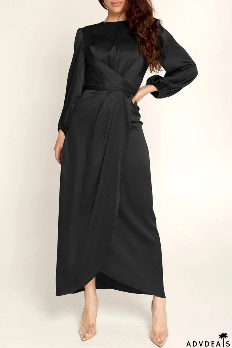 Fashion Celebrities Solid Patchwork O Neck A Line Dresses