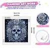 Partial Drill 5D Diamond Painting Kit Skull Abstract 30x30cm(Blue Skull)