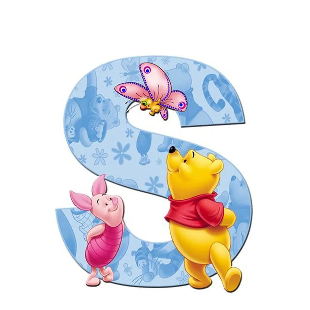 Full Round Diamond Painting 30*30cm - Letter S Winnie The Pooh