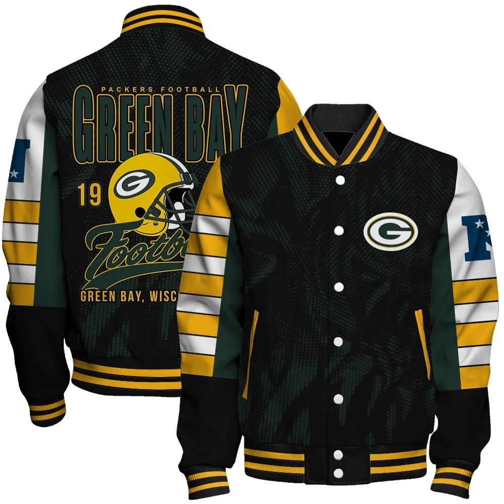 Green Bay Packers Football Team 2024 - 25 Wear Your Passion Unisex Varsity Jacket