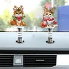 5PCS 2D Flat Xmas Cat DIY Diamond Painting Shake Car Ornaments for Center Console