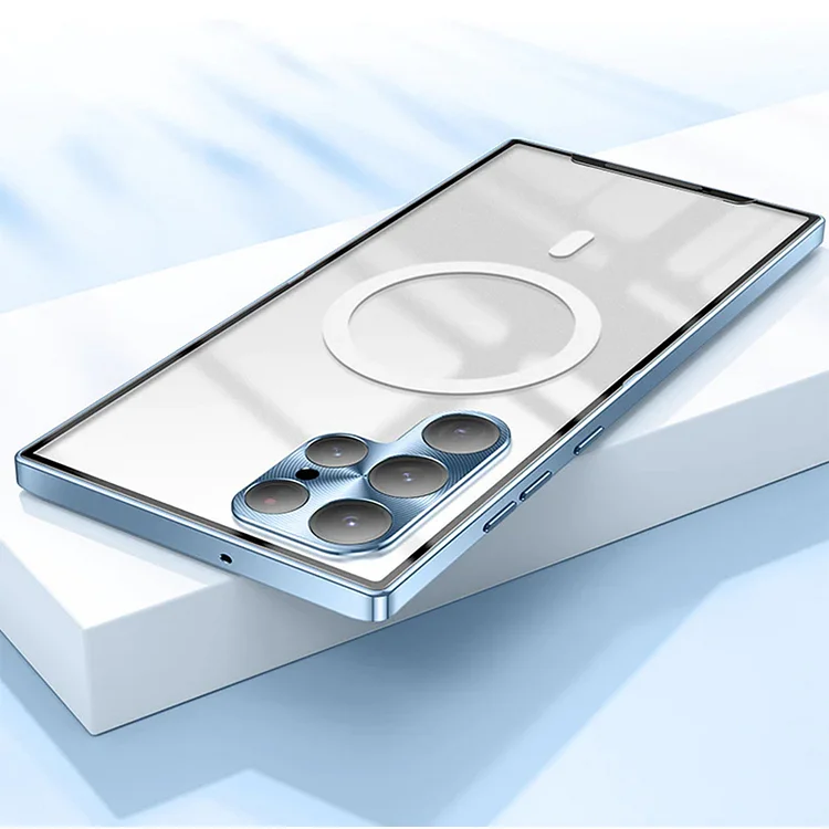 Luxury Aluminum Metal Magsafe Transparent Case For Samsung