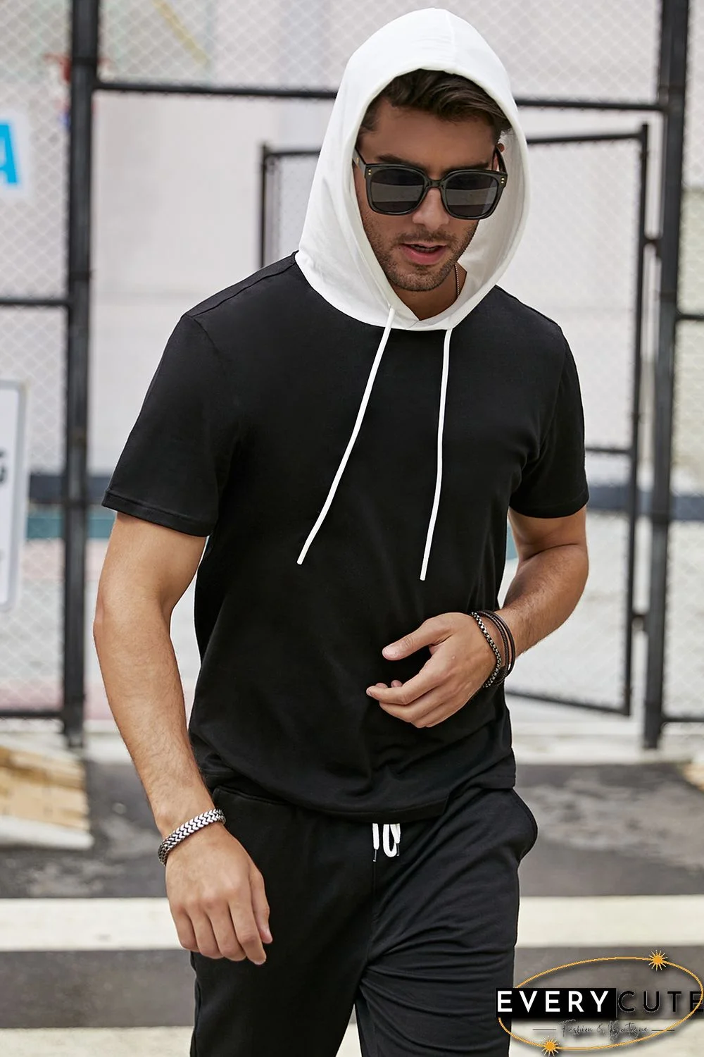 Men's Hooded Short Sleeve T-shirt