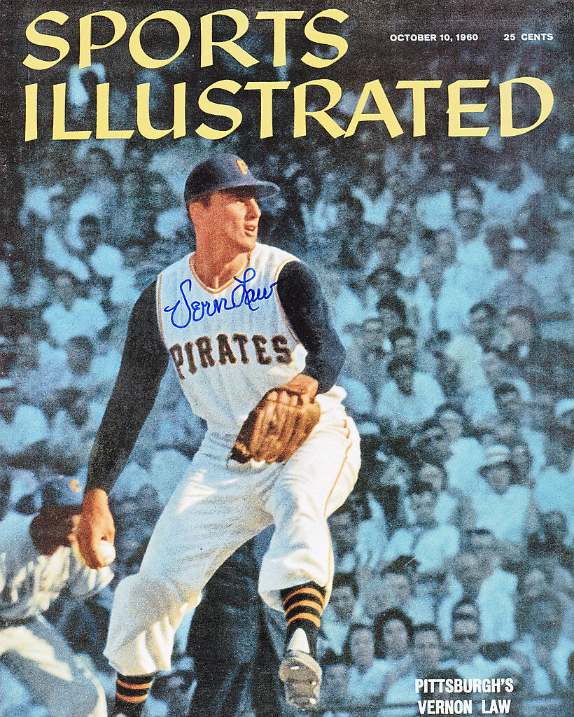 VERN LAW PITTSBURGH PIRATES SPORTS ILLUSTRATED ACTION SIGNED 8x10