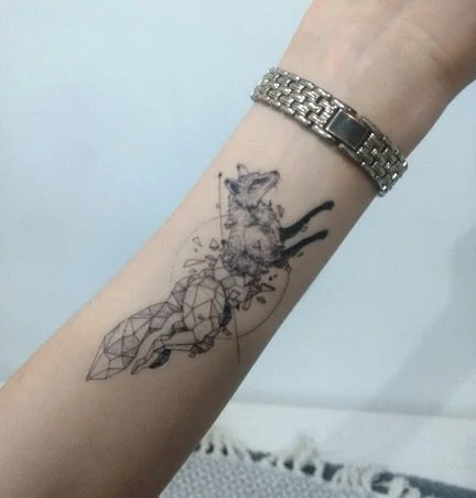 Waterproof Temporary Tattoo fox wolf wolves whale owl geometric animal tatto flash tatoo fake tattoos for girl women man kid 7