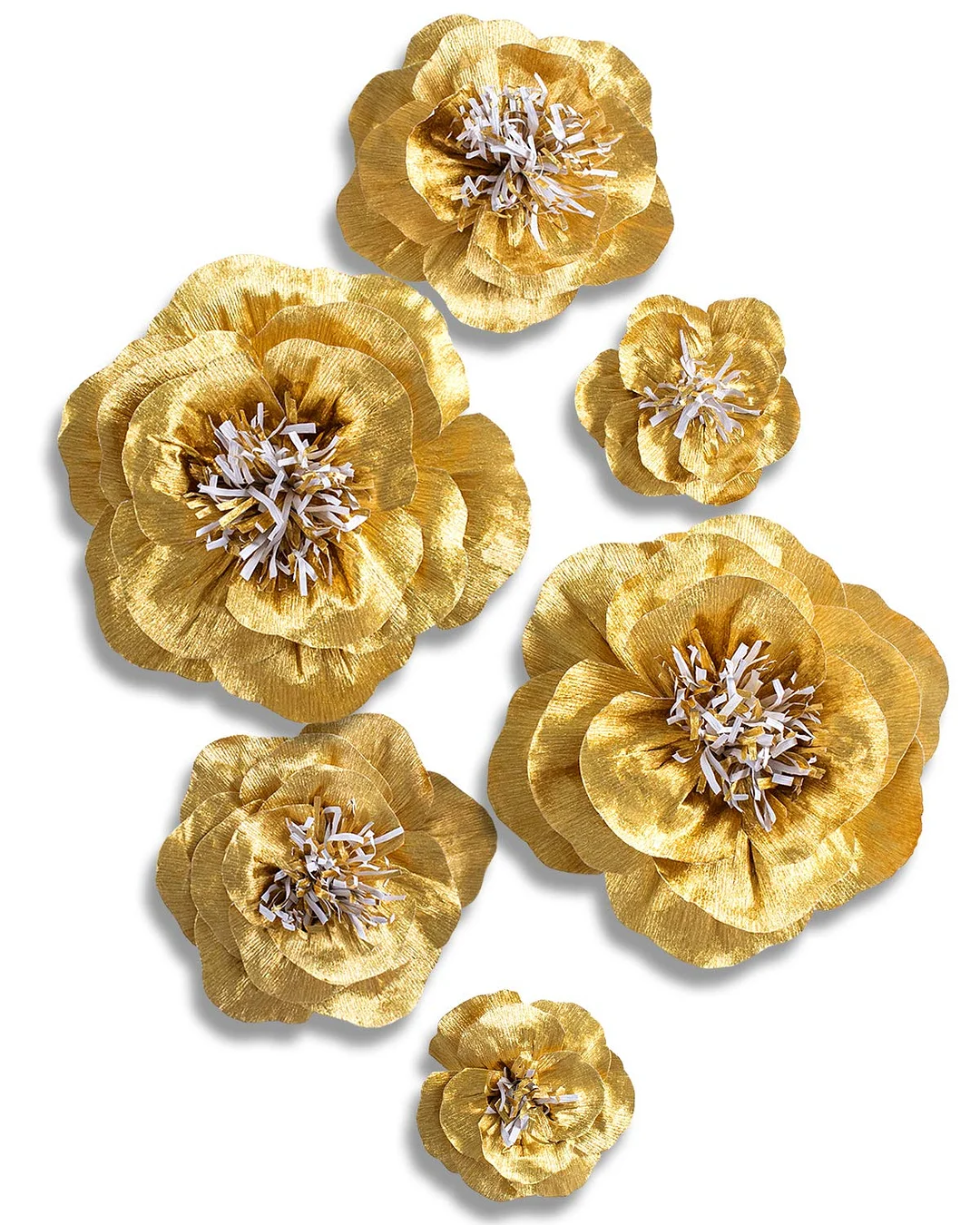 Golden Paper Flower Decorations for Party