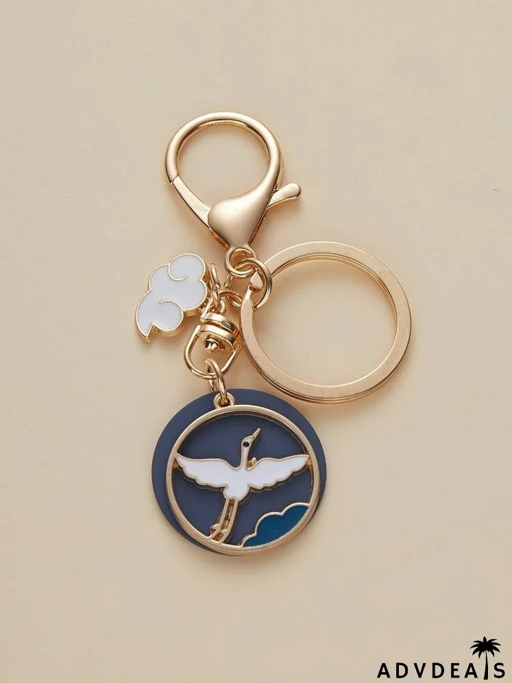 Crane Charm Keychain