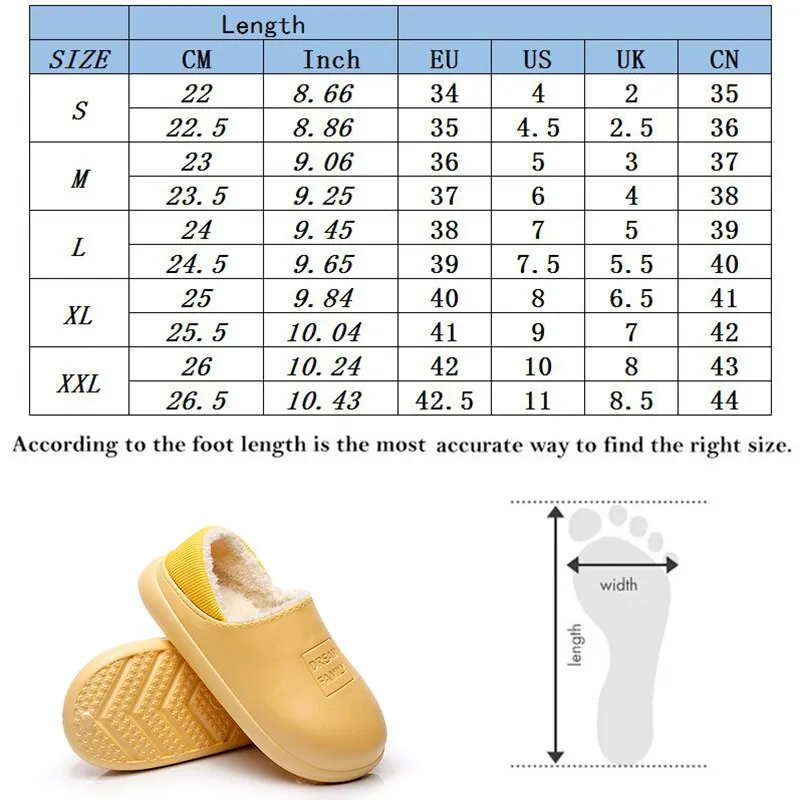 Winter Indoor Water-Proof Cotton Slippers Plush Warm Household Shoes Non-Slip Couple Dual-Use Cotton Slippers Men Home Slides