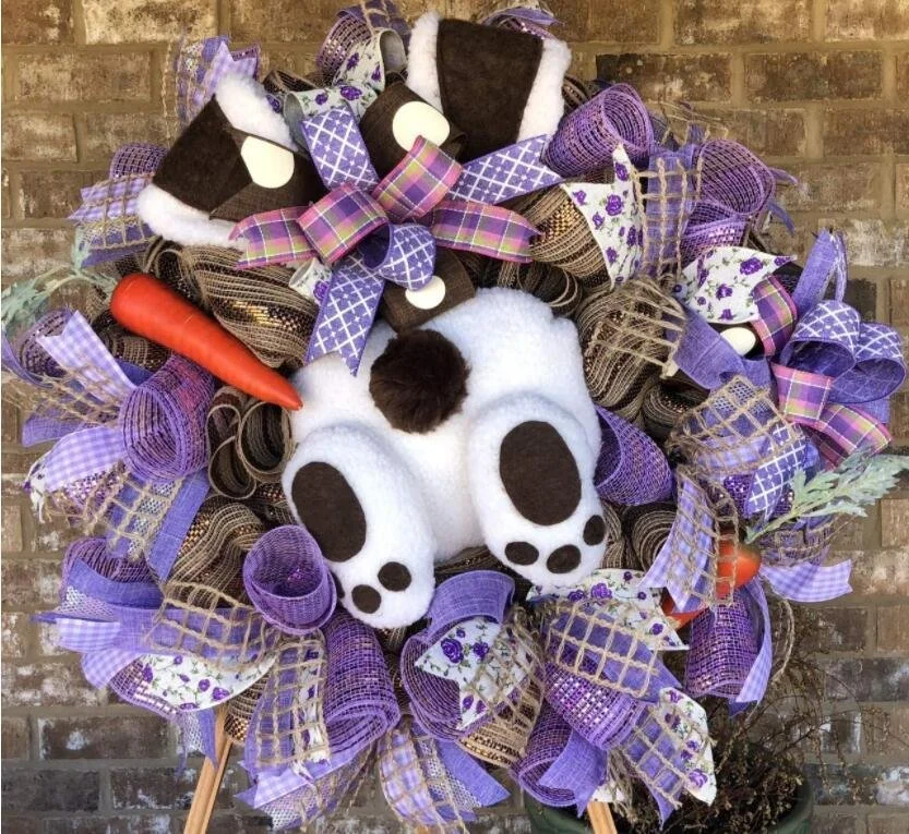 End Of The Month Sale！🐰Easter Bunny Door Wreath-BUY 2 Get 10 FREE Garden Insert ＆ 1 Garden Flag
