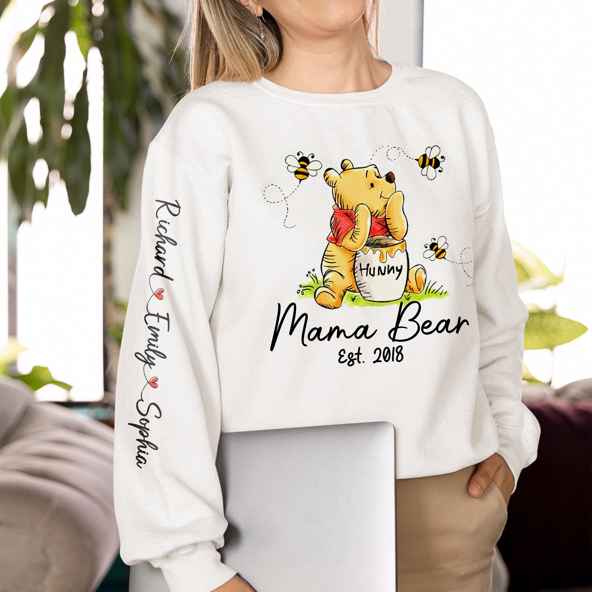 Loveyoufancy Personalized Gifts For Mom Sweatshirt Mama Bear 