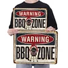 Warning BBQ Zone - Metal Tin Signs(8*12Inch/12*16Inch) - Bar