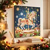 DIY Special Shape Diamond Painting Pearl Art With Inner Frame Kit 25x25cm(Christmas Carousel)