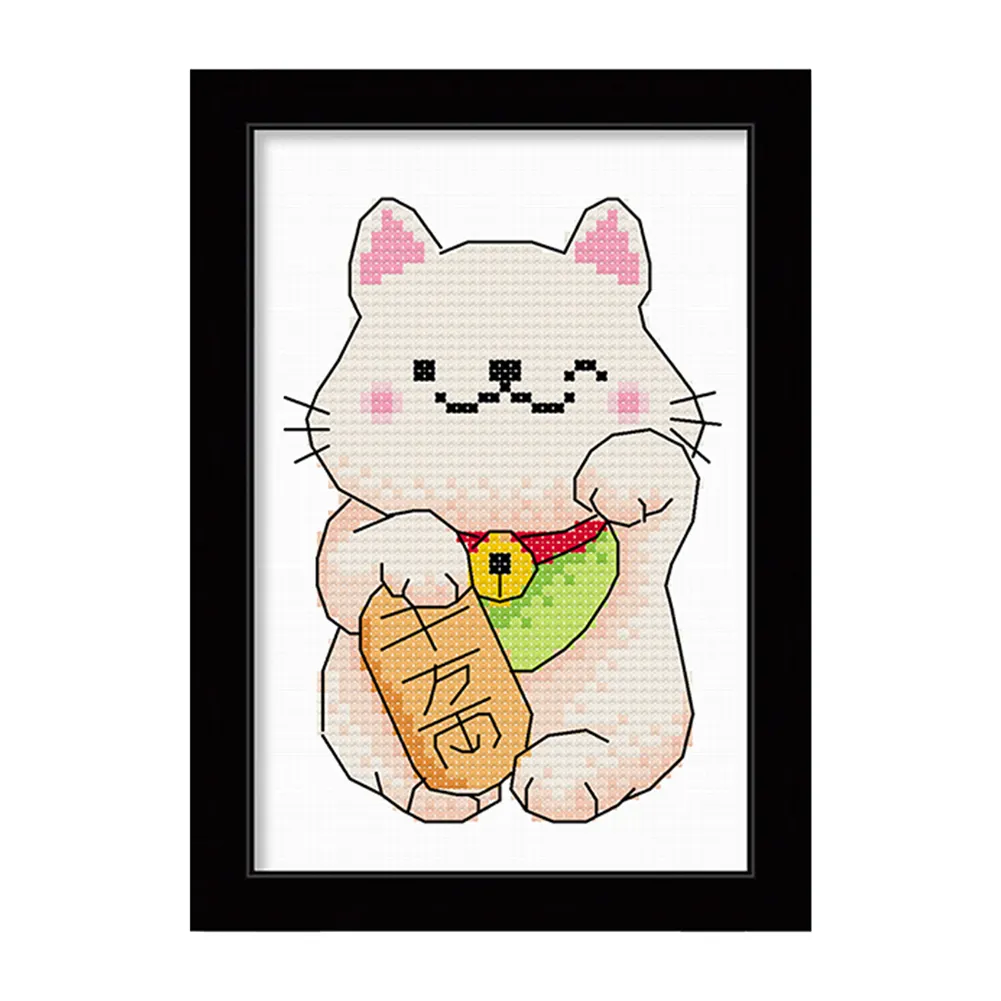 11ct Stamped Cross Stitch - Lucky Cat(25*20cm)