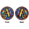 (Upgrade Size)DIY Double Sided Diamond Painting Alphabet Family Last Name Initial Sign Ornament with Chain Window Hanging Kit