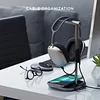 2 in 1 Headphone Stand with Wireless Charger &ndash; USB Type-C Output Port and Magnetic Wireless Charger &ndash; Compatible with iPhone 15/14/13/12 and Other Qi-Enabled Devices