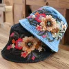 Women's Retro Ethnic Style Embroidered Denim Fisherman Bucket Hat
