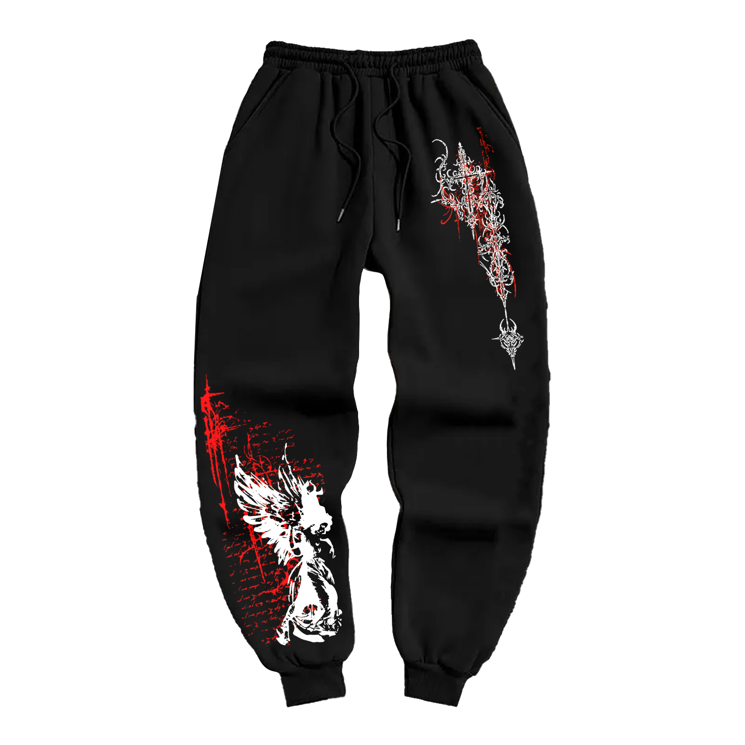 Gothic Angel & Cross Print – Jogger
