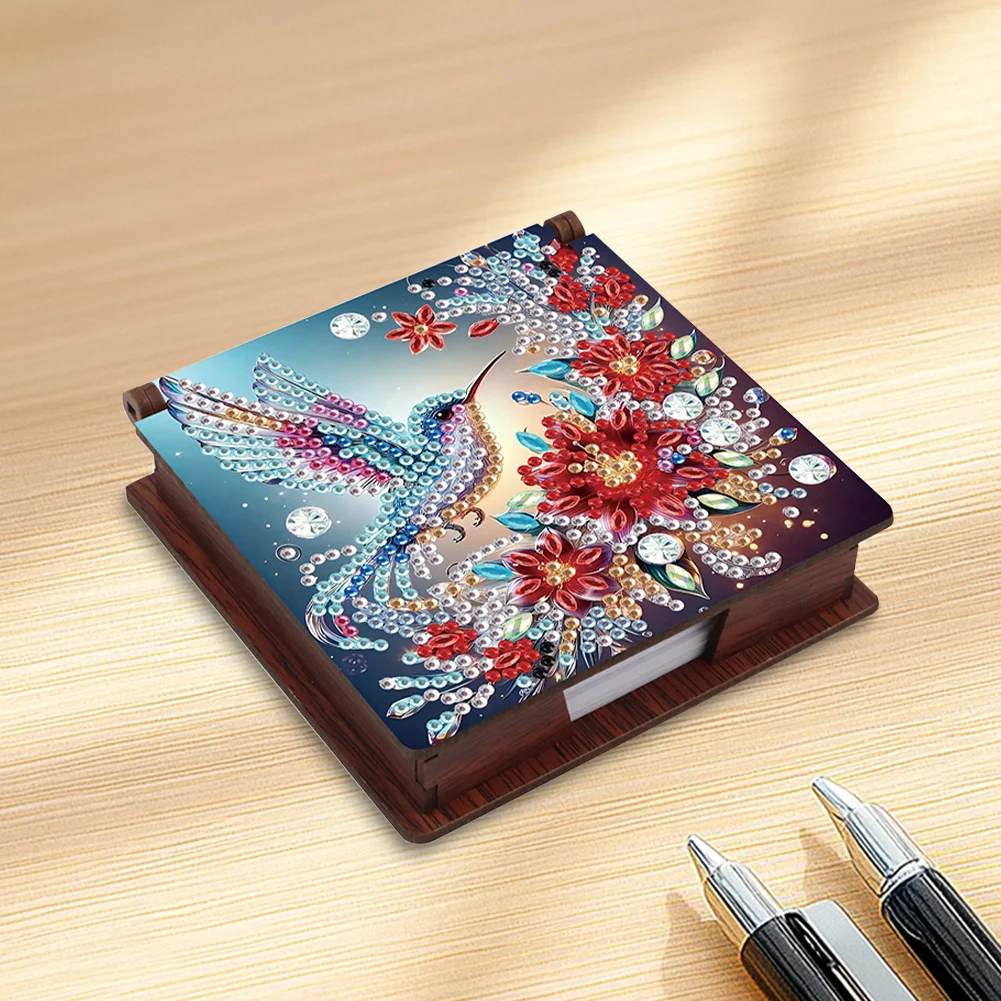 DIY Flower Hummingbird Diamond Painting Note Box Paper 160 Sheets of Paper for DIY Art Craft